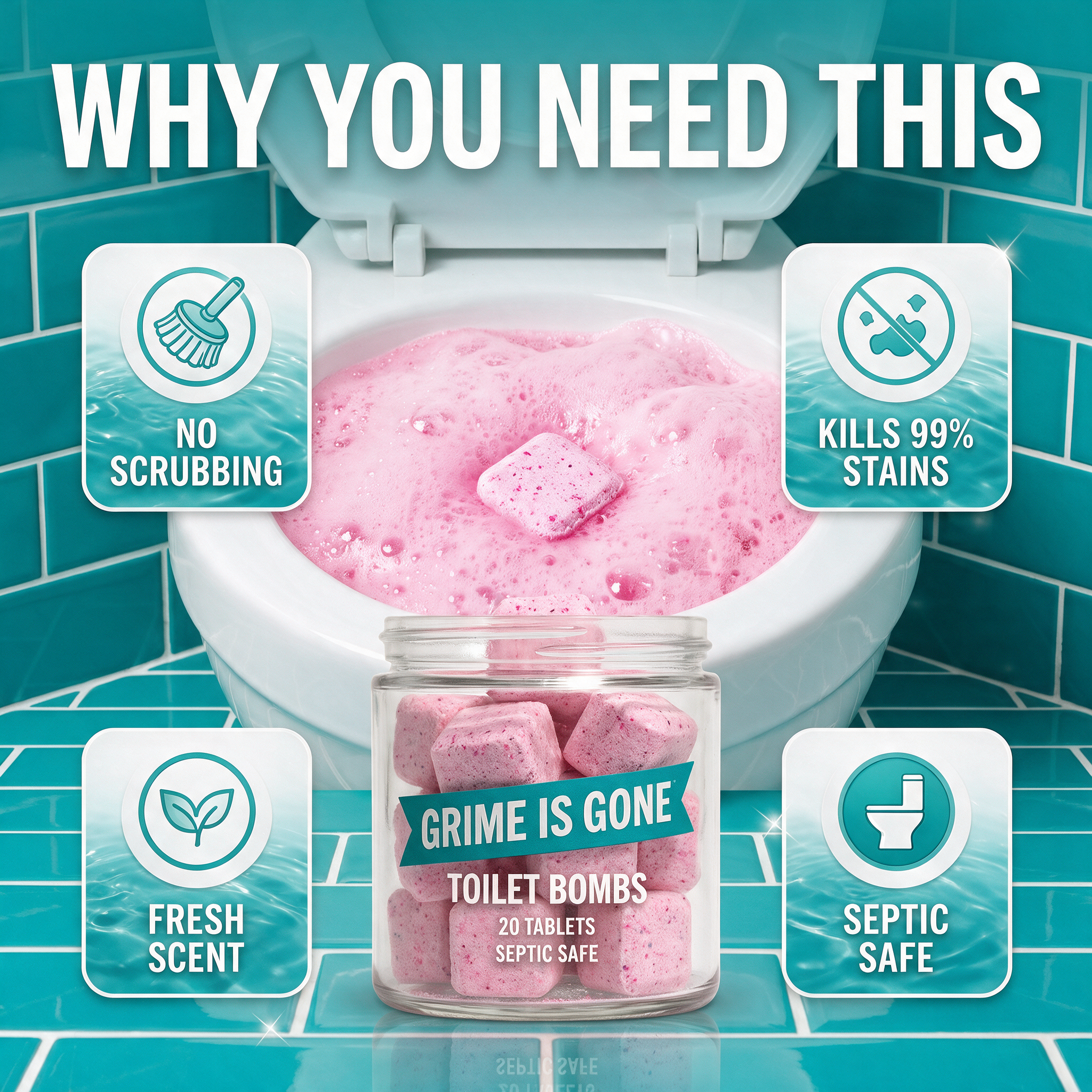 Toilet Bombs — Drop It In. Watch It Clean.