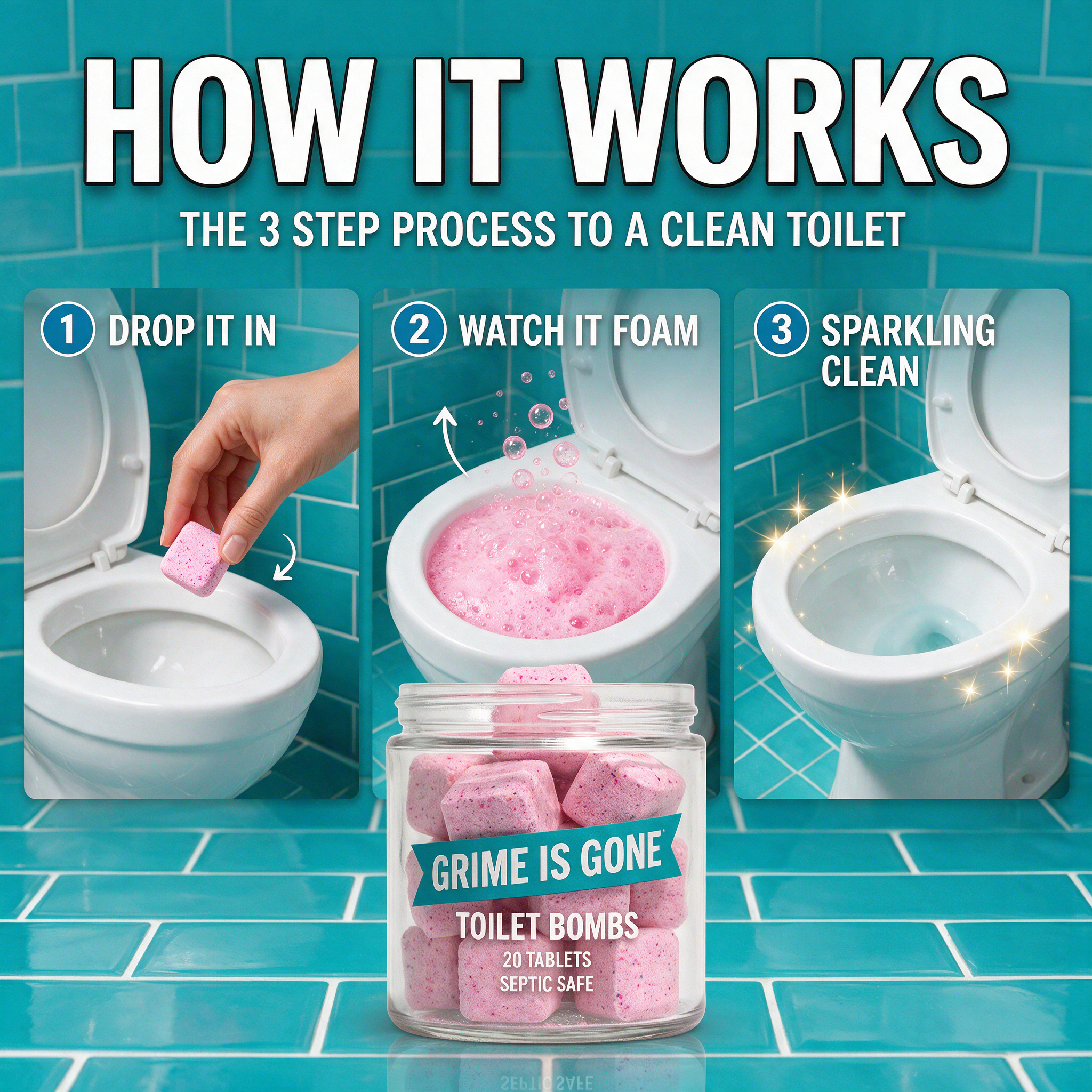 Toilet Bombs — Drop It In. Watch It Clean.